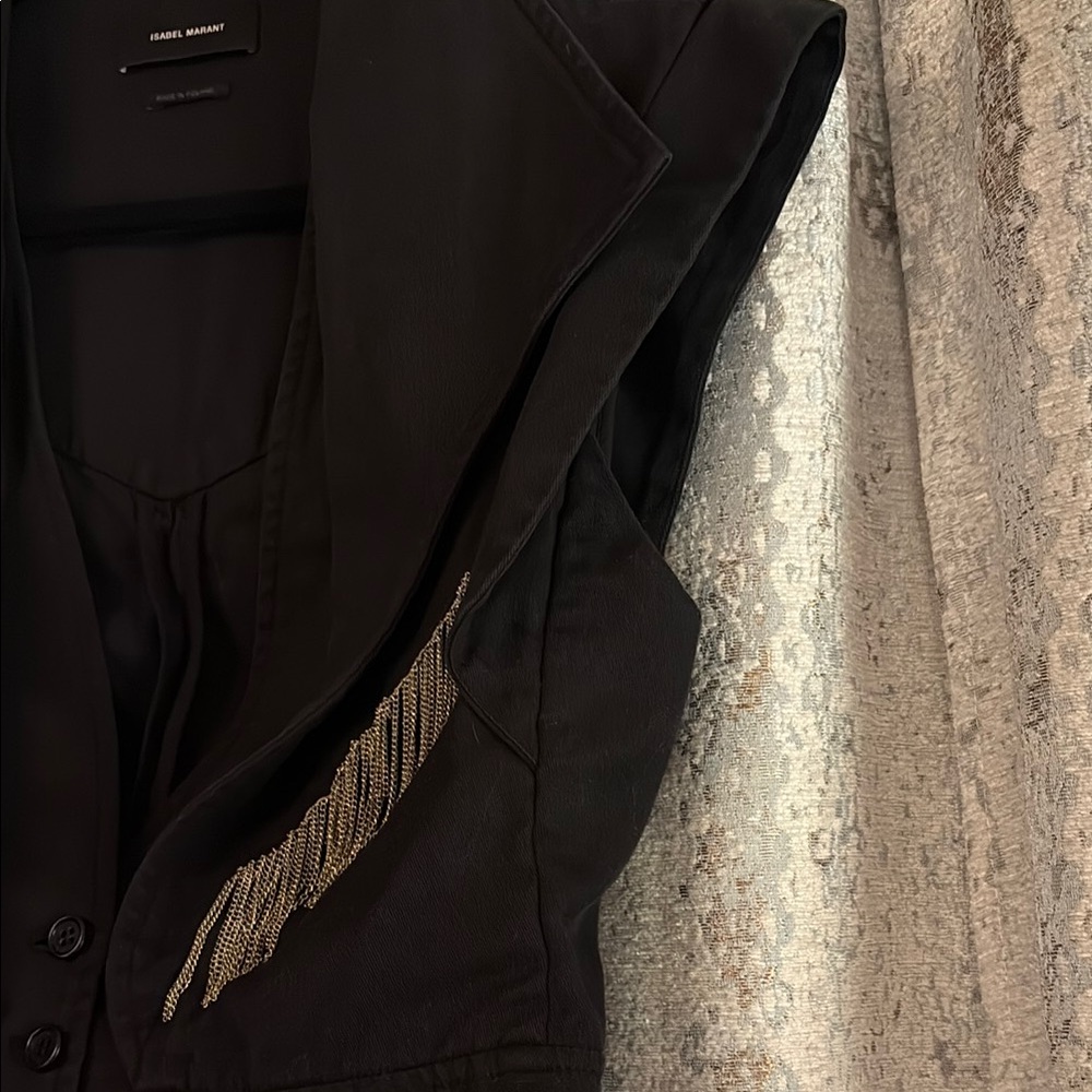 Isabel Marant Black Vest with Fringe Detail - Picture 12 of 15
